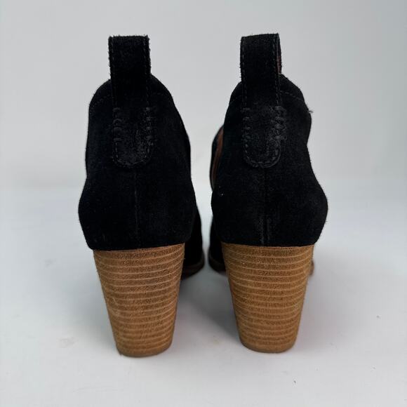 Jeffrey Campbell‎ Womens 8 Black Suede Leather "Rosalee" Block Heel Bootie - Picture 5 of 7